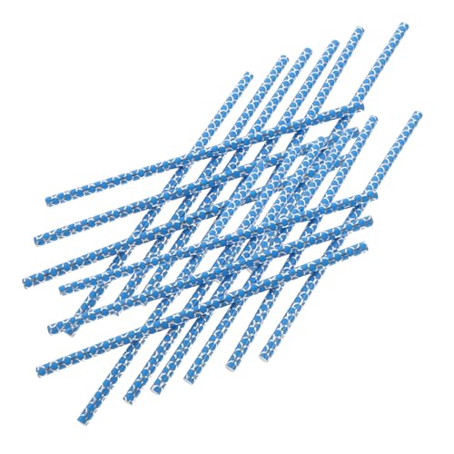 100 pitillos de papel biodegradables para fiesta azul