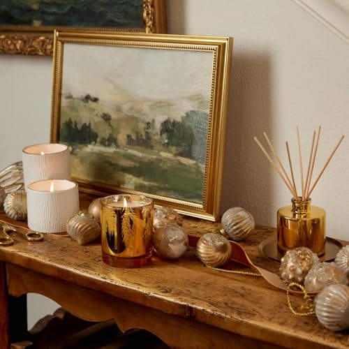 Thymes Frasier Fir Reed Diffuser Set – Includes Reeds, Fragrance Oil, and Frosted Glass Bottle – Fragrance Oil Diffuser – Room Fresheners – Luxury Home Decor – Gold (Gilded, 4 fl oz) - Image 5