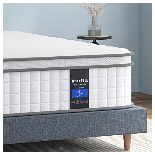 Inofia Queen Mattress,10 Inch Cool Memory Foam Innerspring Hybrid Mattress in a Box, Breathable Comfortable Mattress for Sleep Supportive & Pressure Relief, Queen Size