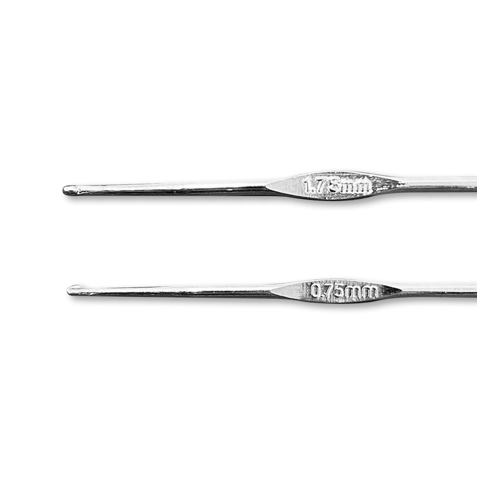 Pack of 2 Steel Crochet Needles (0.75/1.75mm), Ergonomic Soft, for Crafts Knitting Scarves, Hats, Amigurumis, DIY - Image 2