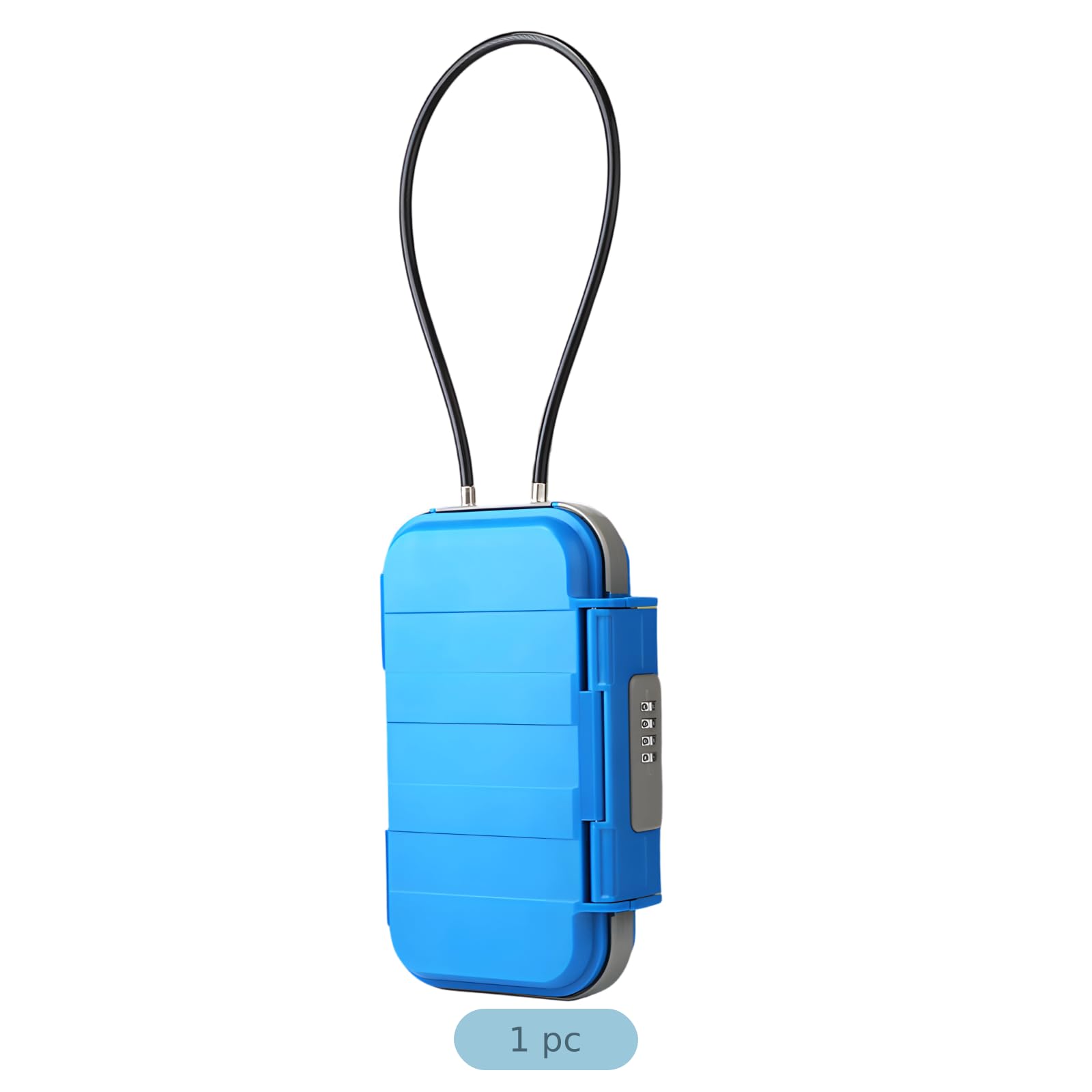Portable Safe Box, wasserdichte Mini-Travel-Safe mit Kombinationsschloss, 4-stelligem Code-Lock, 54 cm abnehmbarem Stahlkabel, für Strand, Outdoor-Sport, Büro, Reisen, Homeoffice und Zuhause