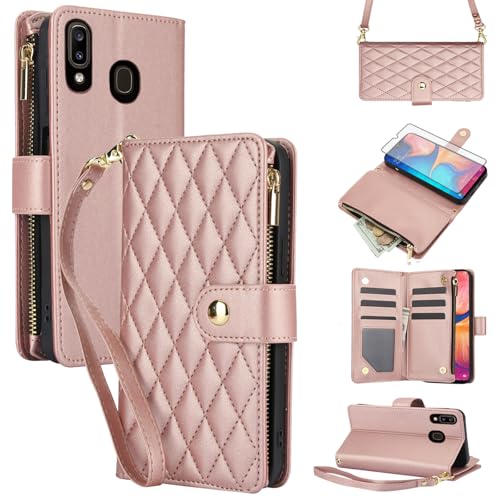 Coque Samsung Galaxy A30 A20 avec porte-cartes zippé et support clapet antichoc