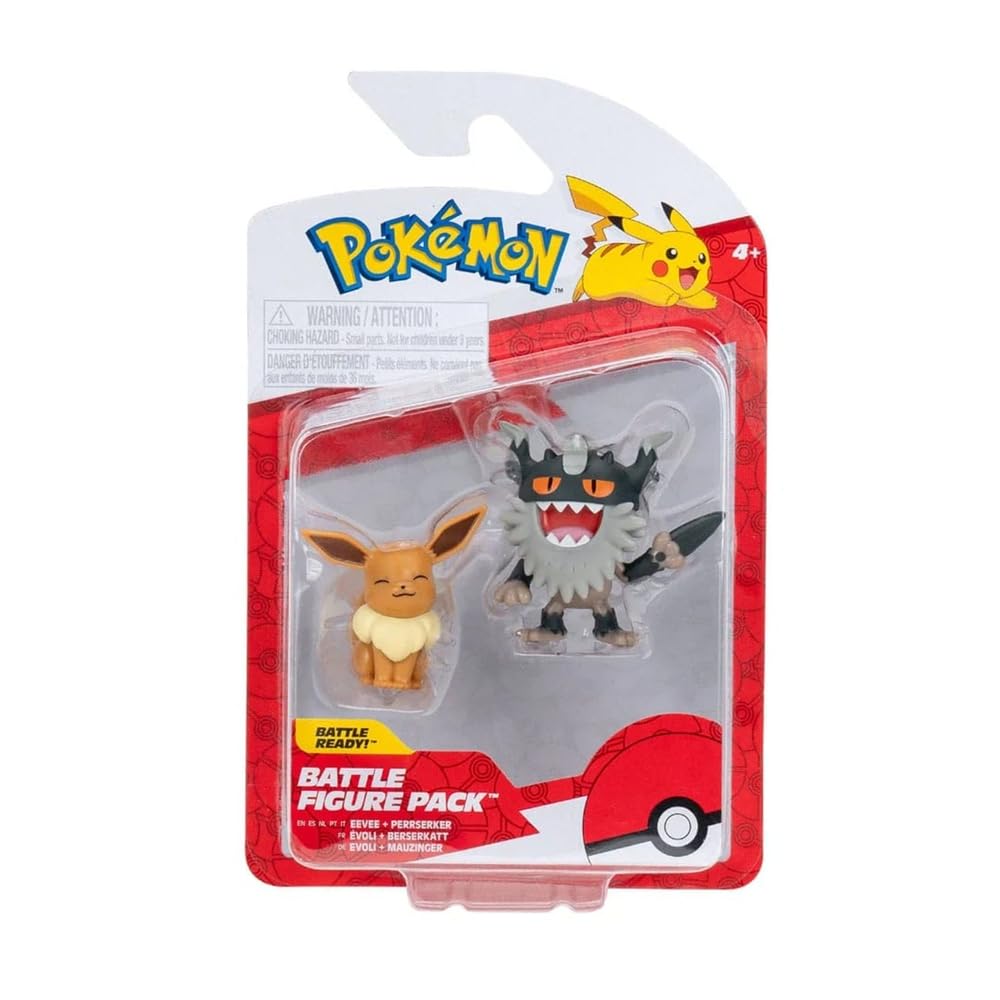 Pokémon battlefigur, 2-pak 5- and 8cm pokemonfigures - Pokemon playset Perrserker and Eevee