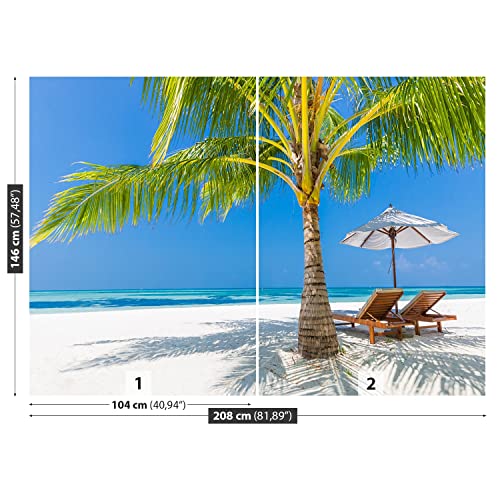 Papier peint intissé plage tropicale 208x146cm Tulup - 7