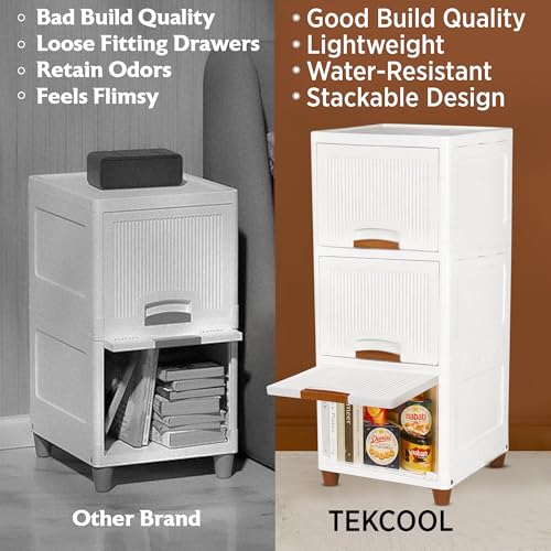 Image of TEKCOOL Plastic Wardrobe for Clothes : Versatile Plastic Cupboard for Storage Organizer & Organisers Storage Box for Ideal for Neat and Tidy Storage Solutions Almirah for Clothes (White, 3XL);