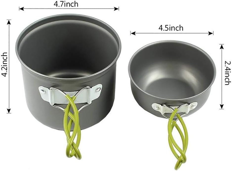 Protable camping cookware measuring kit for 2 people light outdoor cooking equipment with stove non stick pan pot with utensils bag for hiking picnic A Orange