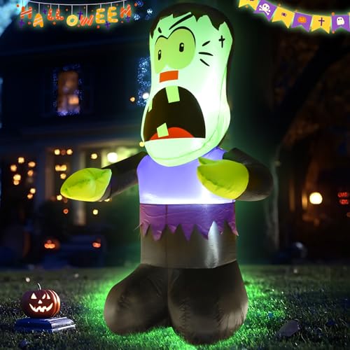 4FT Halloween Inflatable Decor Giant Ghost with LED Lights - image 1