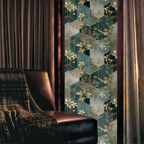 Vinilo decorativo para ventana 15.7x118 in Teal Gold miniatura 2