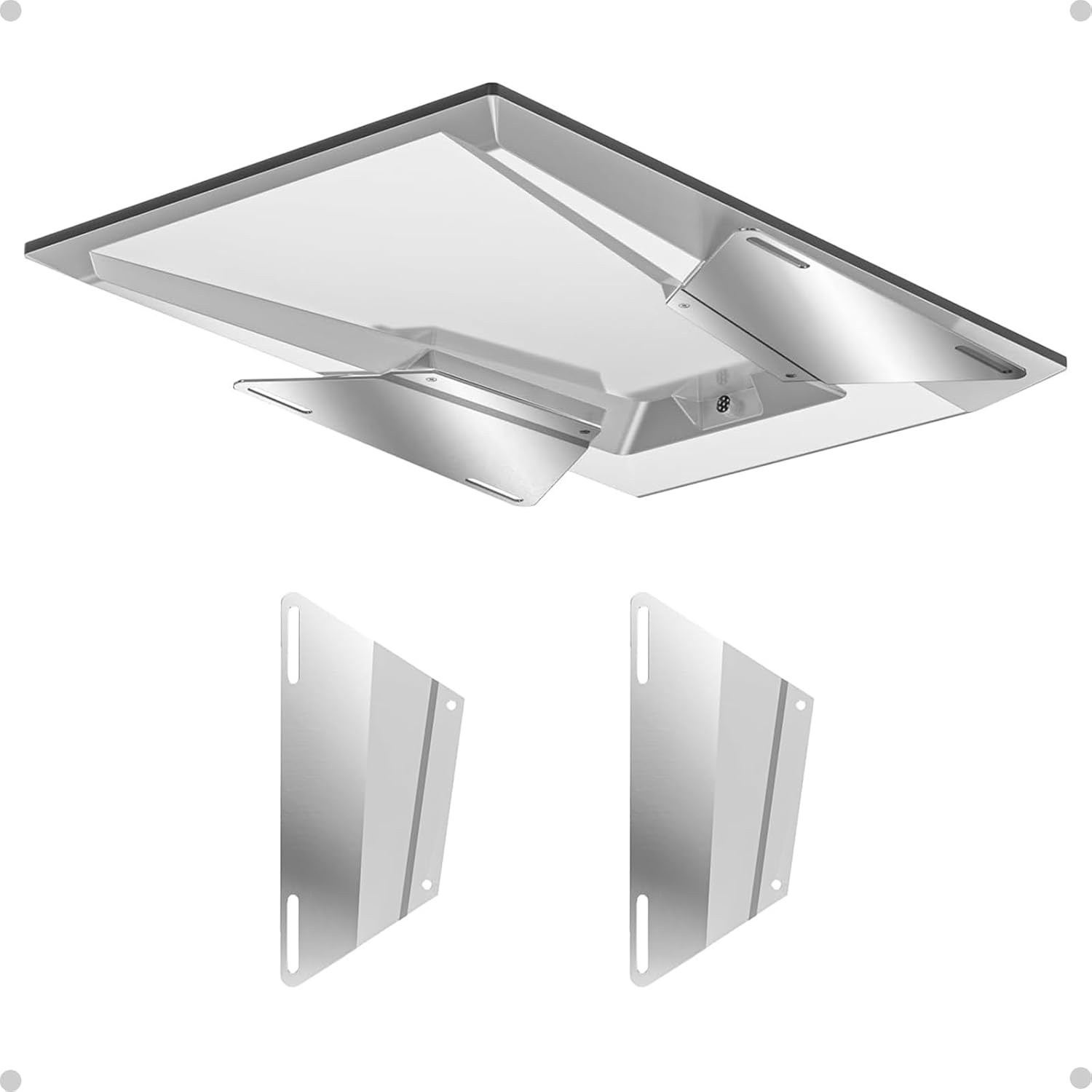 Stainless Steel Mount for Starlink Performance Gen 3, Low Profile Flat Adapter for Performance Dish V3, Heavy Duty Weatherproof Roof Kit for RV, Van & Boat