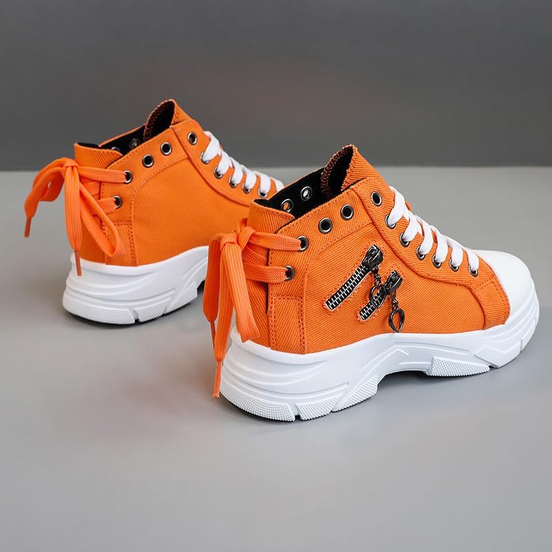 MAUGELY Women's High Top Heightened Sole Sports Causal Fashion Sneakers Canvas Shoes - Image 5