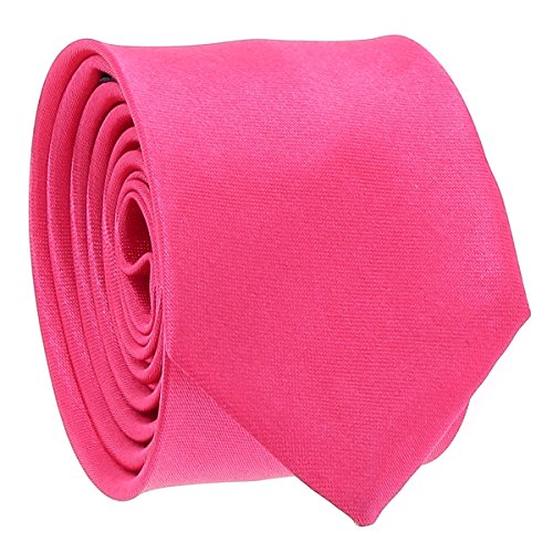 Cravate Fine Rose fushia - Cravate Homme Coupe Slim Moderne - 5cm à la Pointe - Couleur Unie - Accessoire Chemise pour Mariage, Cérémonie