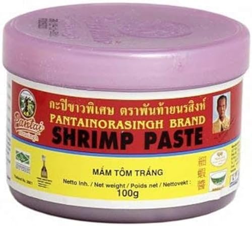 PantaiNorasingh Shrimp Paste Authentic Southeast Asian Flavor, 65% Shrimp Content, Rich Umami Taste, Ideal for Thai, Indonesian & Filipino Cuisine 100g Jar (100g (Pack of 1))