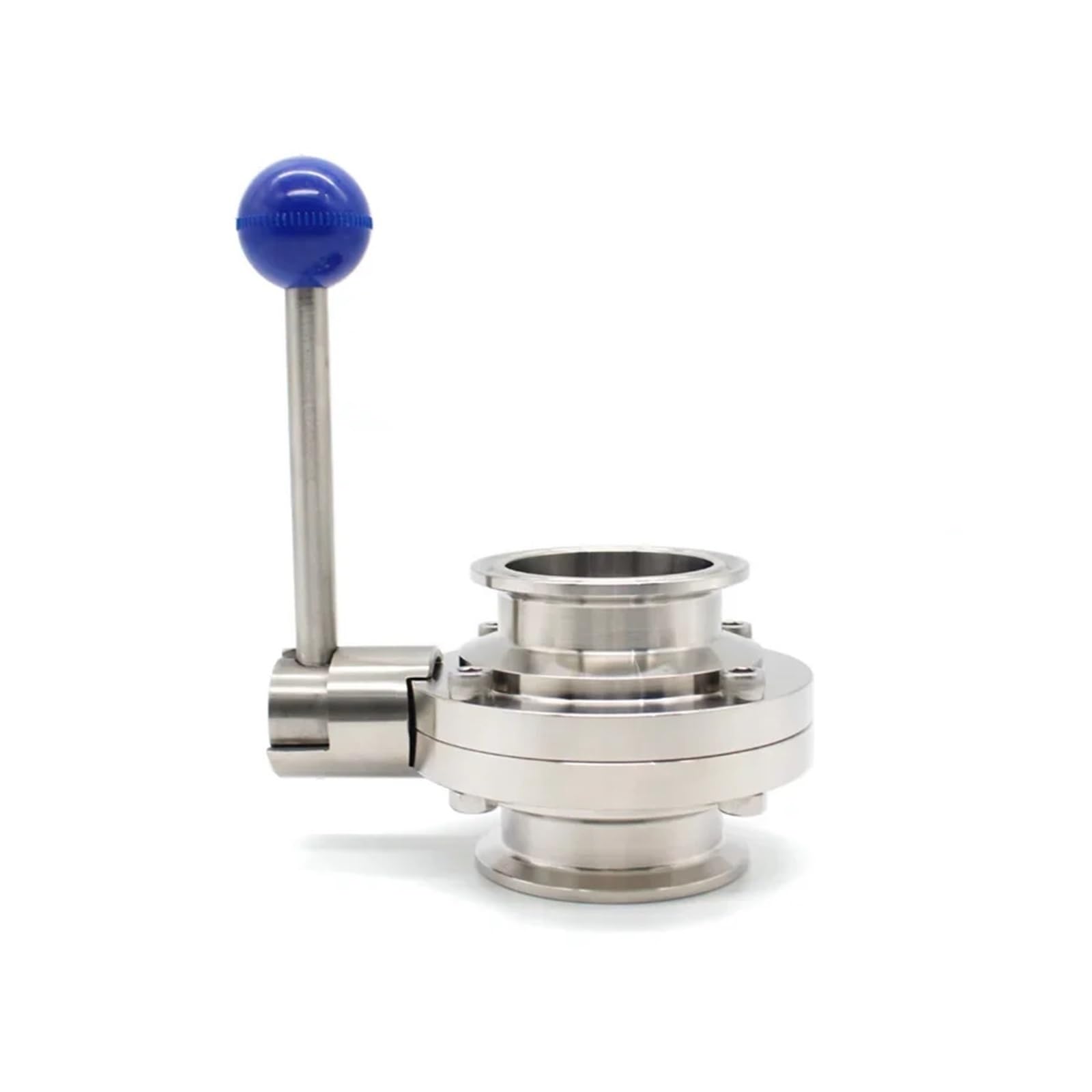 Vanne Papillon à Trois Pinces SS304, 1.5 "2" 3 "4" 19/25/38/51/63.5/76/102mm, rondelle en Silicone en Acier Inoxydable(76mm Ferrule 91)