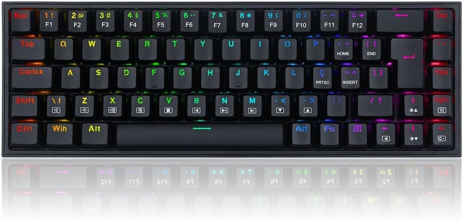 Teclado Mecânico Gamer Redragon Castor RGB K631-RGB ABNT2 Switch Redragon Marrom USB Removível, Preto - K631-RGB (PT-BROWN) 1 513P0kbvNiL. AC SL1000