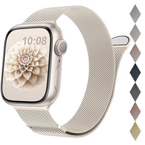 EPULY Milanese Edelstahl Armband Kompatibel mit Apple Watch Armband 40mm 42mm 38mm 41mm 44mm 45mm 46mm 49mm Einstellbar Magnetisch Metallarmband für iWatch Series 11 10 9 8 7 6 5 4 3 SE 3 Ultra 3