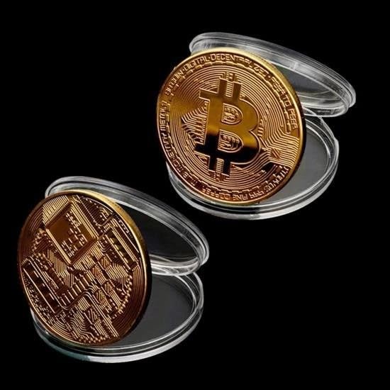 GüncelÇarşı 4 Adet Bitcoin Madeni Hatıra Parası Madeni Bitcoin Hediye Sikke Para