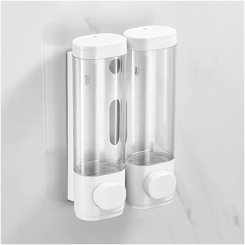 ソープディスペンサー、シャワー壁用壁取り付け式手動シャンプー・コンディショナーディスペンサー、バスルーム用シャワーソープディスペンサ