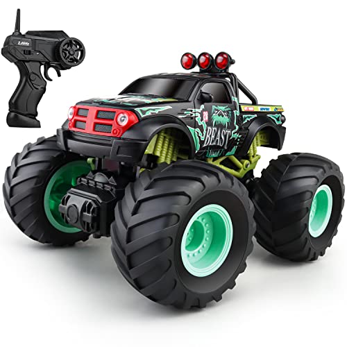 JIAQINGDA Monstertruck Ferngesteuertes Auto Off-Road Ferngesteuerter Truck, RC Auto Maßstab 1:18 Auto mit Fernbedienung und 2 Akkus,2,4 GHz All Terrain Auto Spielzeug für Junge Mädchen