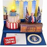 Donald Trump Pop Up Birthday Card with Real Voice, Lights & Music - Plays "Hail to the Chief" In 3D Oval Office, Funny Political Birthday Card for Dad, Republican Gag Gift, Original Cake Design