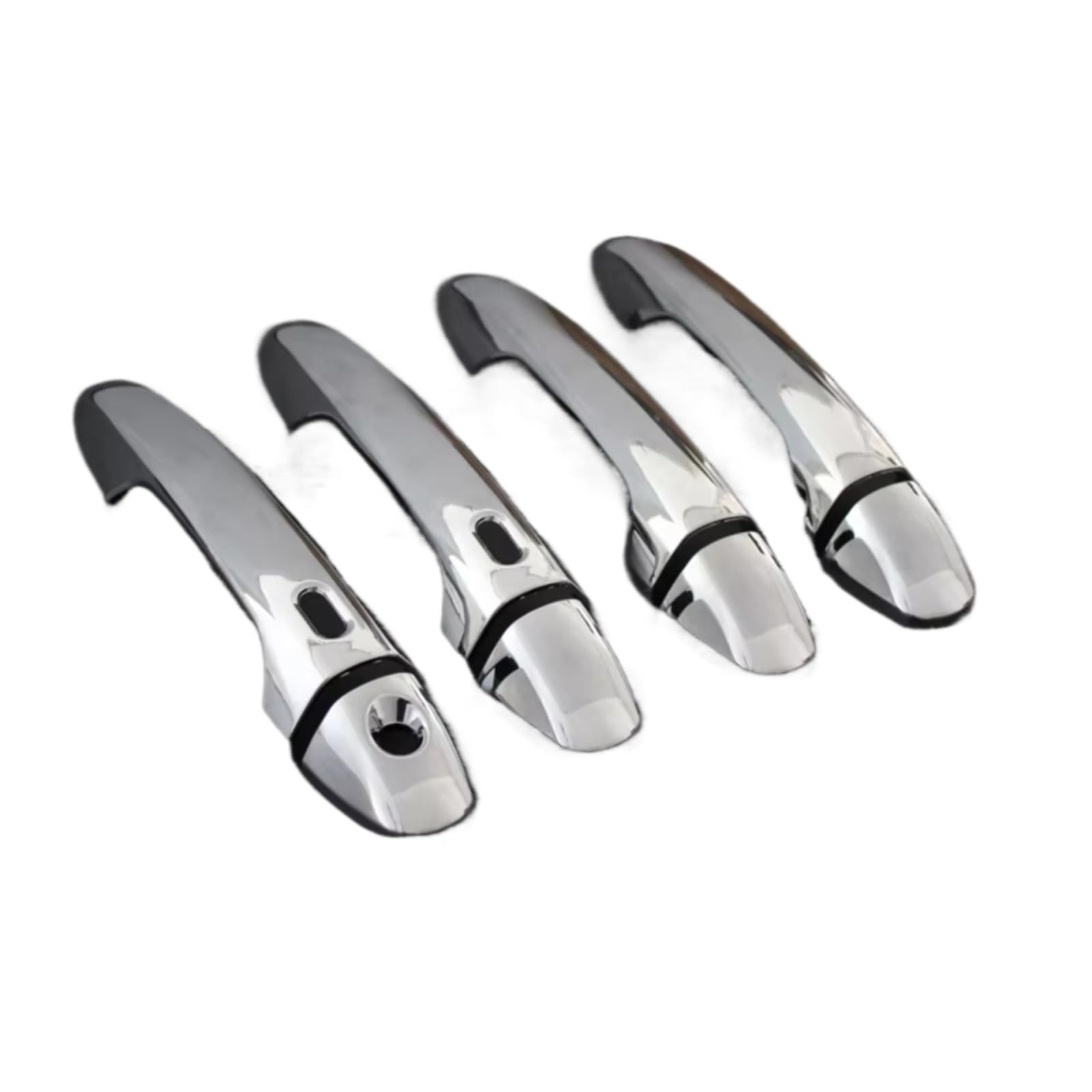 JJRFVBGT Door Handle Trim Compatible with Toyota for Innova for Rav4 2014 2015 2016 2017 2018 2019 ABS Parts Covers Car Exterior Door Handle Housing(Chrome 2 smart Hole)
