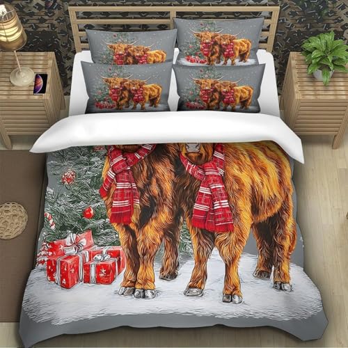 Housse de Couette Sans Repassage Highland Microfibre Douce 140x200 - 5