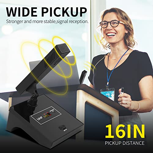 Xtuga Yt8 Uhf 8 Channels Desktop Gooseneck Microphone System Conference Mics Super-Low Background Noise For Large Conferences, Public Speaking #TOP3