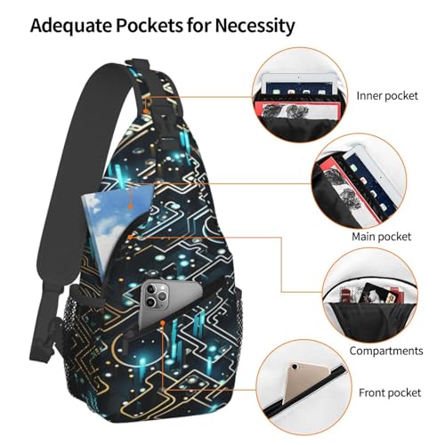 Morrales de senderismo tipo sling para mujeres y hombres, negro miniatura 4