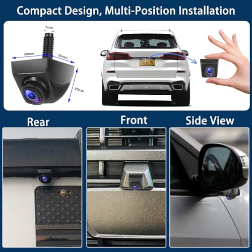 Image of AHD 1080P Backup Camera, 360 Rotatable Lens 170 Degree Wide Angle Clear Night Vision Metal Housing Waterproof Reverse Rear View Camera for Car Truck