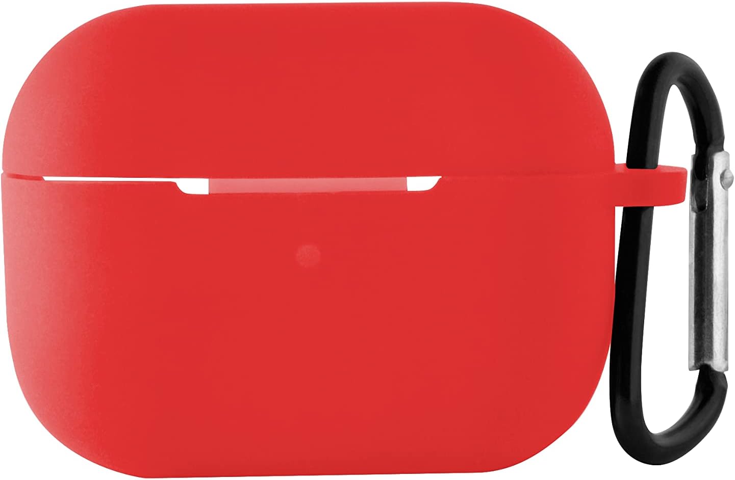Amazon Basics Case for Apple AirPods Pro 2 2nd Generation, TWS Soft Silicone Pouch with Hook, 360° Full Shock-Absorbing Protection (Red) (Cover Only)