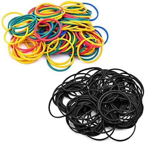 200pcs Tattoo Rubber Bands Rings - Beoncall Tattoo Machine Parts Accessories Including 100pcs Colorful Elastic Rubber Bands and Black Rubber Bands for Coil Tattoo Machine Gun