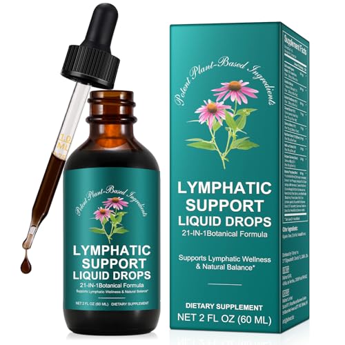 Lymphatic Drainage Drop 6000mg Equivalent Per Serving | 21-in-1 Botanical Detox Formula for Lymph System Cleanse Balance Less Swelling Immune System Overall Vitality|Safe & Clean Formula|60 ML