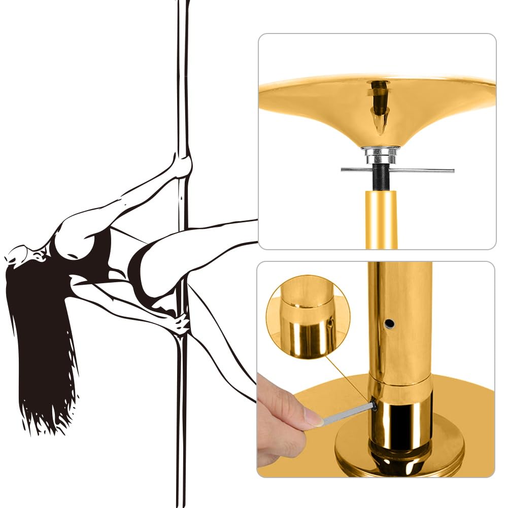 Roluck Pole Dance - Accessori per asta da ballo, diametro 45 mm, accessorio professionale per asta da ballo, asta dorata (25 cm)