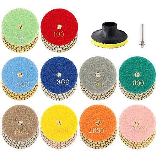 Disques de polissage diamant mouillé 7,6 cm pour un éclat miroir sur pierre
