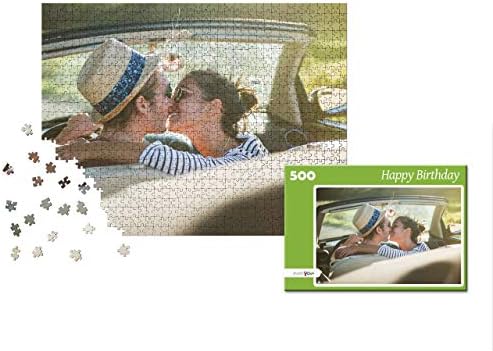 puzzleYOU Photo Puzzle with 500 Pieces: Custom Puzzle with Your Image and an Individual give-Away Puzzle Box (Green)