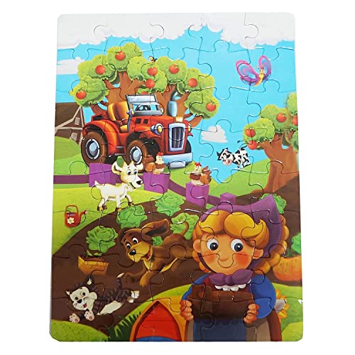 Image of MUREN Farm Jigsaw Puzzle Game for Kids- Age of 5-12 Years Old- Educational and Fun Children Game-Child Learning & Creativity Game Fun Child Play (40 Pieces-Multicolor)