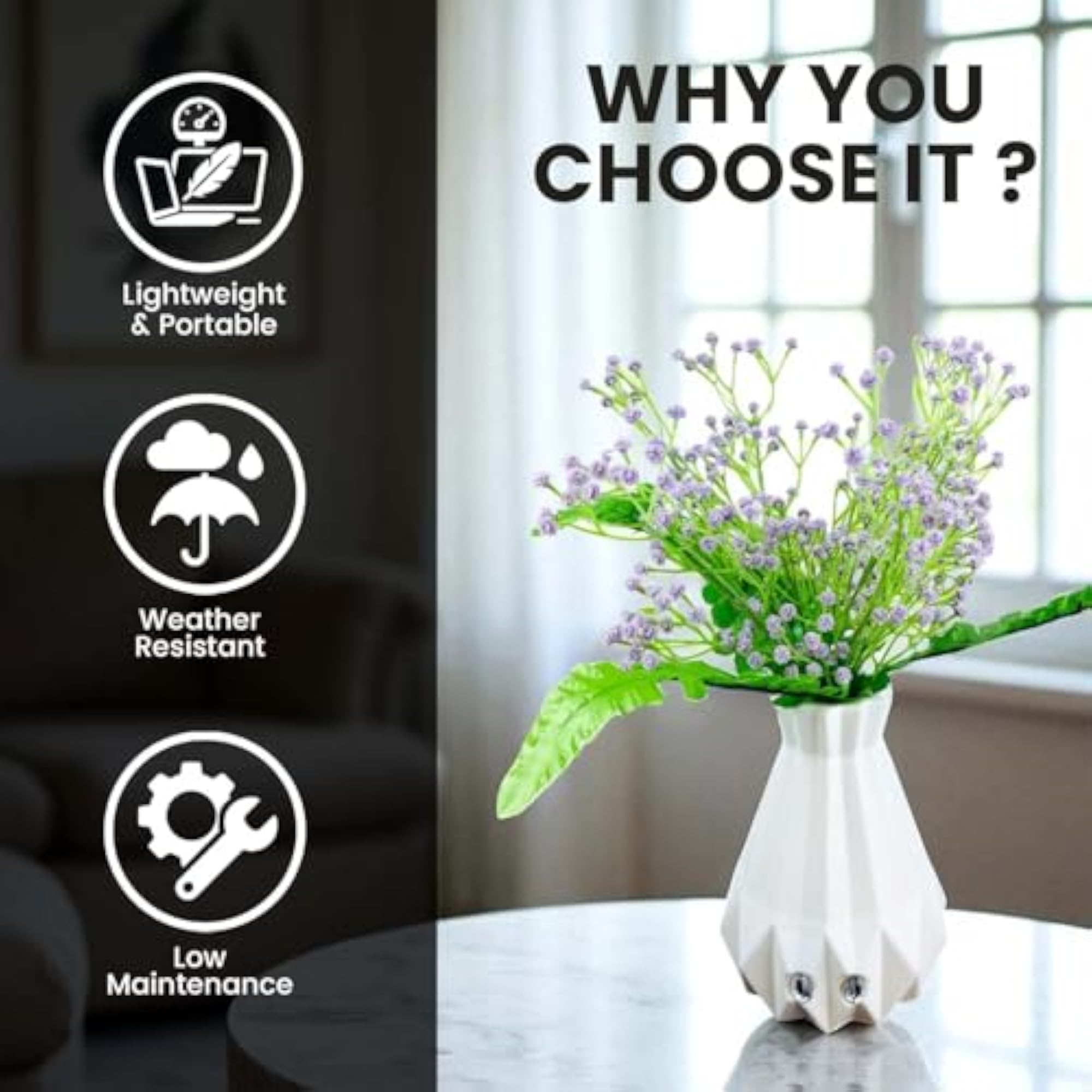 Artificial Flowers with Majesty Vase 45cm Approx