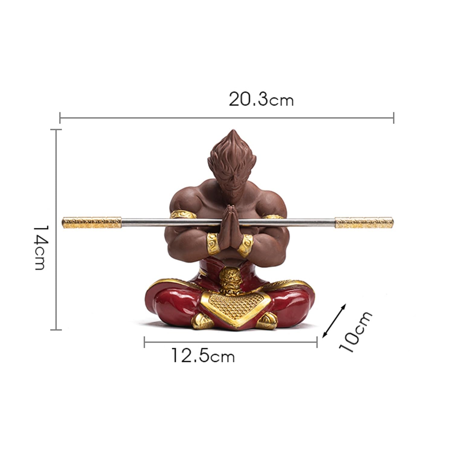 figurki zwierzątek， Figurka Króla Małp Sun Wukong Fioletowa Glina Zestaw do Herbaty Rzemiosło Akcesoria Ozdoba Biurka Prezenty(B)