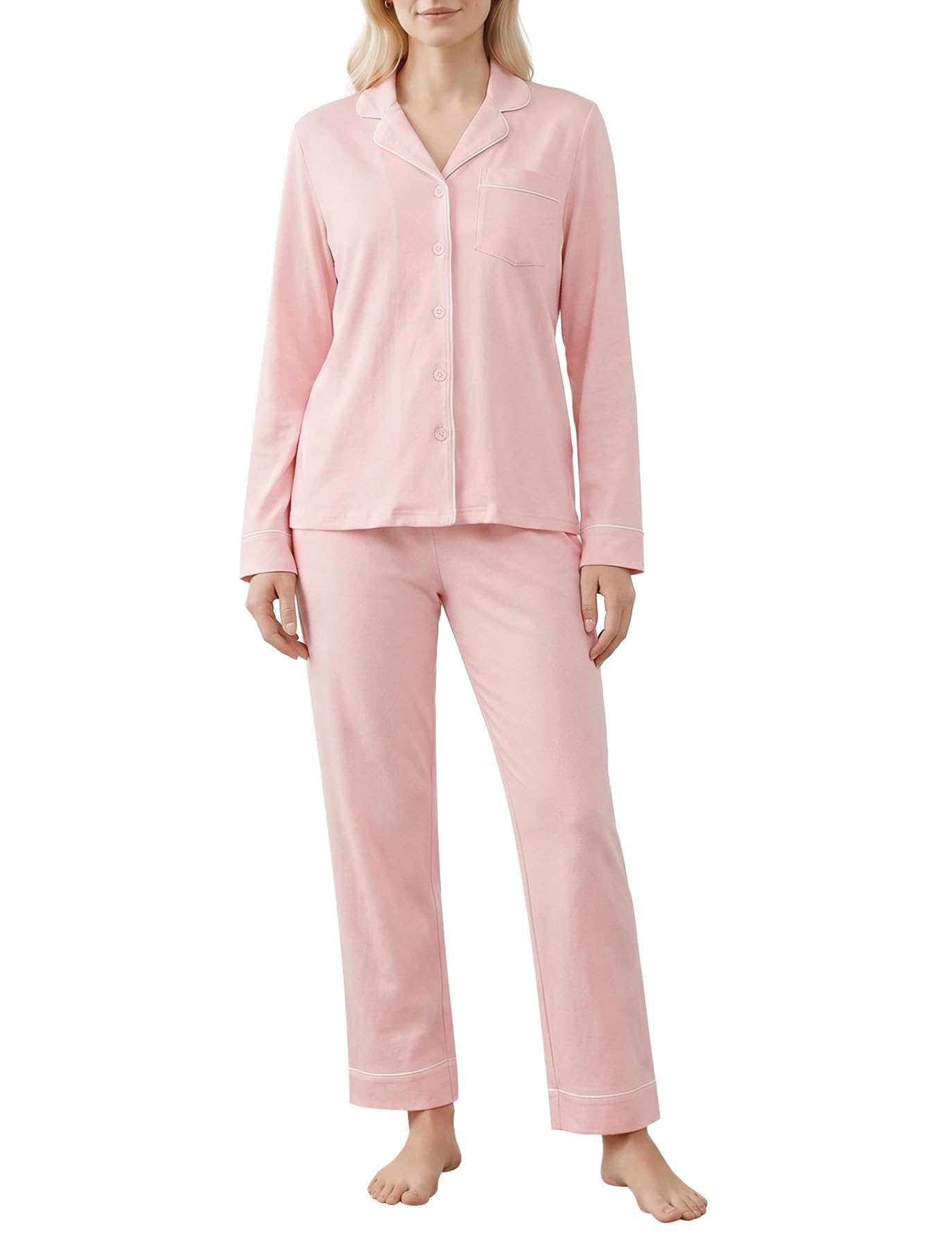 Women's Petite Cotton Pajama Set Petite Length Pjs