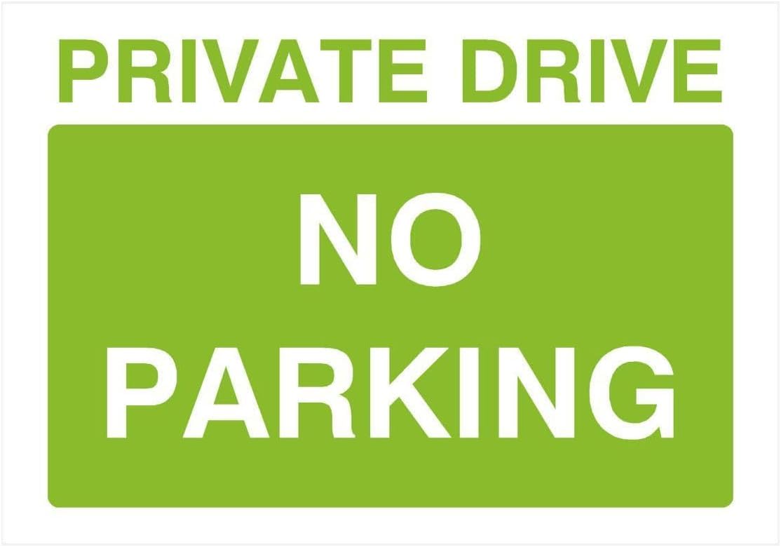 Private Drive No Parking Rust Free Aluminum Tin Sign - Warning Decor with Pre-Drilled Holes for Indoor-Outdoor Residential Driveway, Farm Drive - 8x12 Inch​