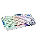 Keyboard And Mouse Set,ETTG Waterproof Keyboard And Great Mouse With Multifunction And Excellent Design,And Beautiful Color Of Their Light, Bring You Great Gaming Enjoyment