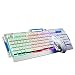 ETTG USB LED Gaming Mechanical Keyboard with Optical Mouse Combo and 3 Adjustable Colorful Backlights - White