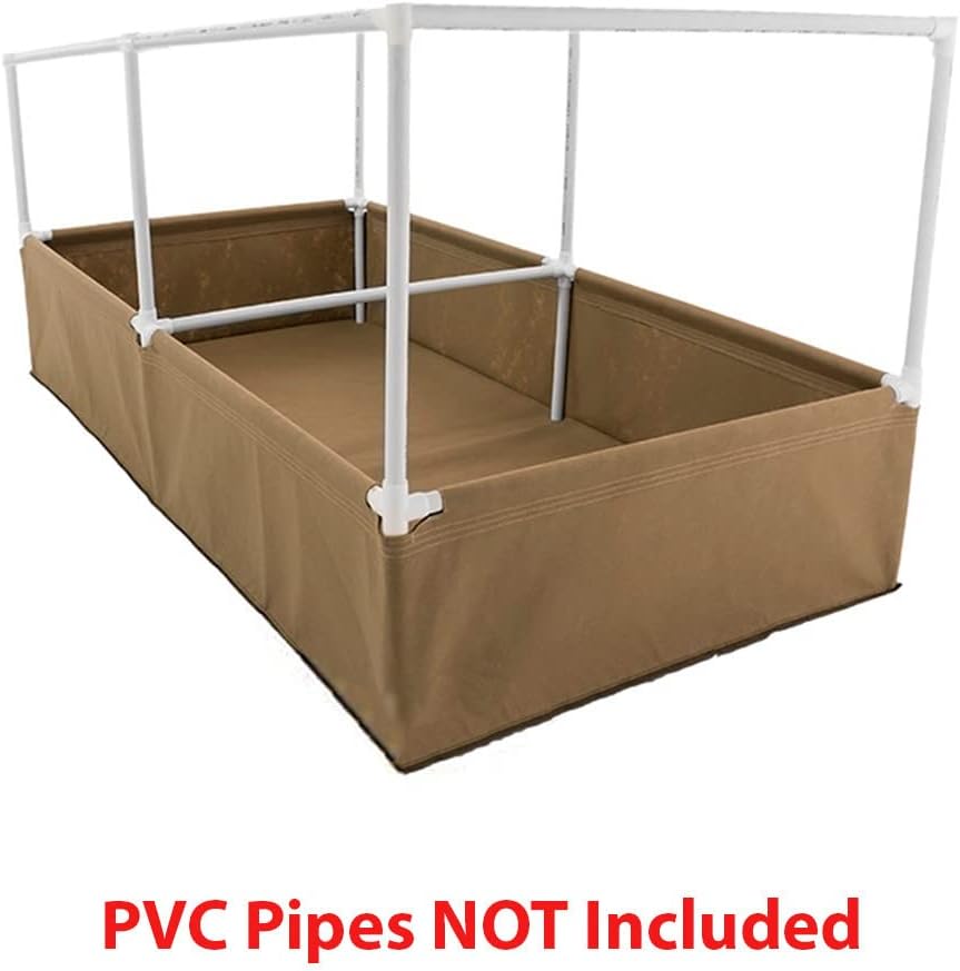 Sustainable Village Grassroots Fabric Raised Garden Bed 4'x8' with Trellis | Outdoor or Indoor Planter Bed Set | for Gardening, Flowers, Plants, and Vegetables