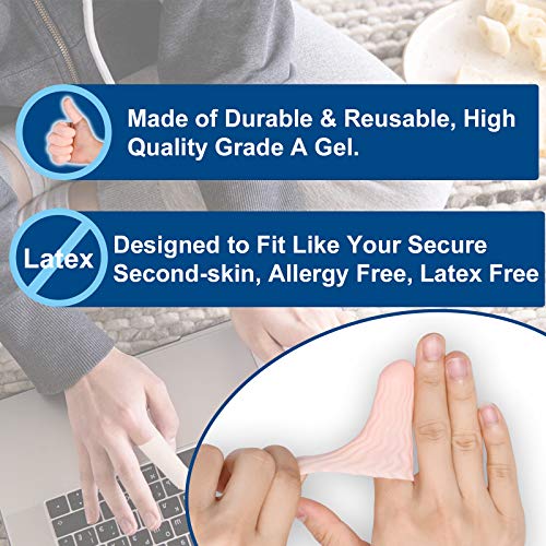 Finger Cots, Gel Finger Tips Protector, Finger Covers (14PCS, L Size), New Material (Latex-Free), Finger Sleeves Great for Finger Cracking, Dermatitis, Psoriasis, Hand Eczema and More. - Thumbnail 6