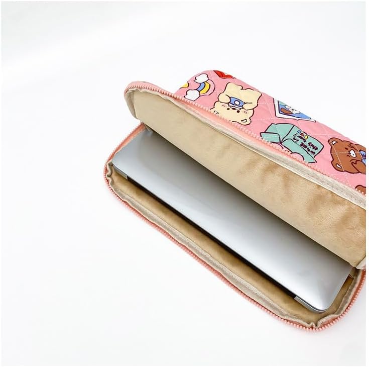 Miniatura 4 de Linda bolsa de transporte para laptop para niñas, diseño de dibujos animados, funda protectora para tableta (azul, 13 pulgadas)