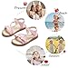 PHIRAMIN Girls Light Pink Size 12 Sandals - Toddler Girl Summer Dress Floral Shoes for Party Wedding School