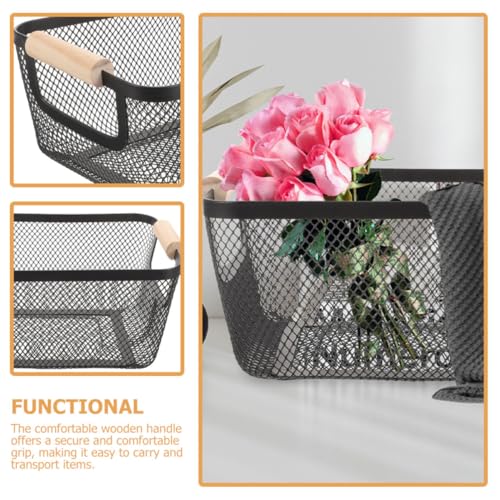 Panier en métal noir panier de rangement rectangulaire scandinave