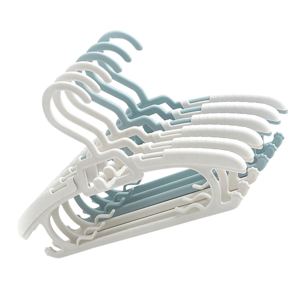Cintres rétractables bleu blanc enfants pour organiser la garde-robe de la chambre