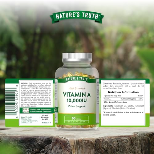 Nature's Truth Vitamin A 10,000iu - 60 Softgels - High Strength Vision Support - Image 5