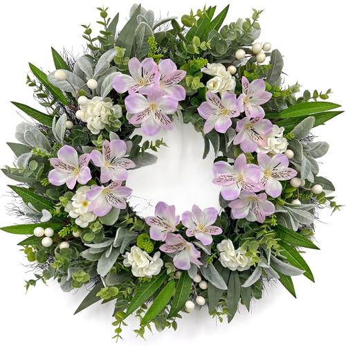 24 Inch Spring Wreaths for Front Door – Artificial Eucalyptus