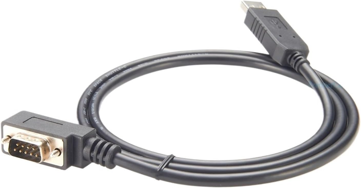 Right Angle USB 2.0 Male to DB9 Male RS232 Serial Adapter Cable with FT232RNL Low Profile Slim Compact DB9